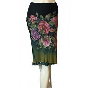 NEW CALOMA women's print beaded skirt in black